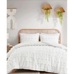 New Diamond Clip Dot White Comforter Set Twin/Twin XL